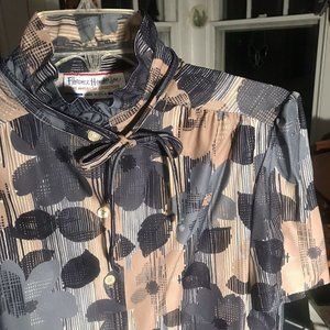 Vintage Florence Henderson Blouse USA Floral Blue